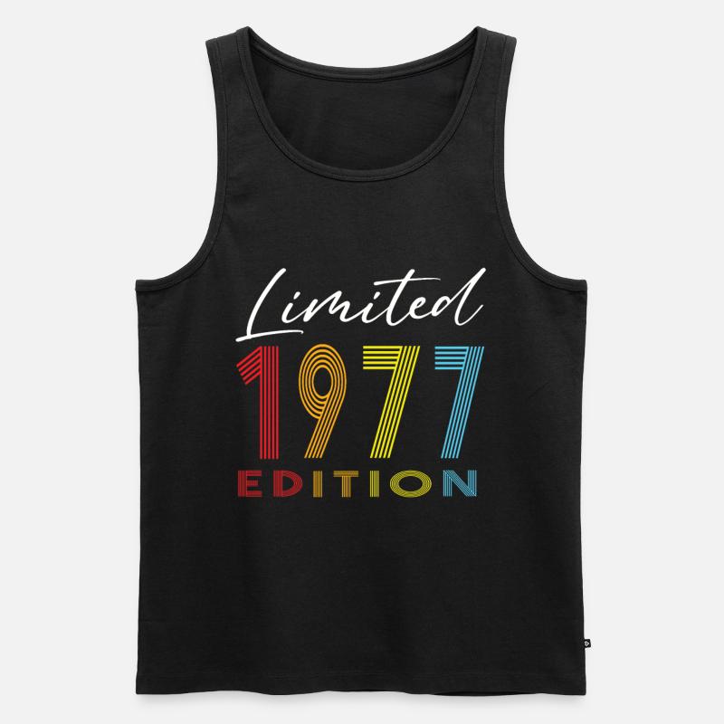Limited Edition 1977 - Männer Premium Bio Tank Top - Schwarz