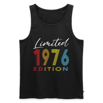 Édition limitée 1976 - Débardeur bio Premium Homme - noir - Devant - AI Model Male 178 light (178cm)