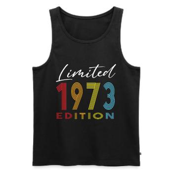 Édition limitée 1973 - Débardeur bio Premium Homme - noir - Devant - AI Model Male 178 light (178cm)