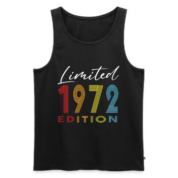 Édition limitée 1972 - Débardeur bio Premium Homme - noir - Devant - AI Model Male 178 light (178cm)