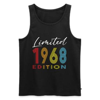 Édition limitée 1968 - Débardeur bio Premium Homme - noir - Devant - AI Model Male 178 light (178cm)