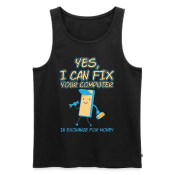 Fix Computers For Money Programming - Men's Premium Organic Tank Top - black - Front - Michal (187cm)