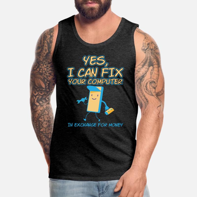 Fix Computers For Money Programming Men's Premium Organic Tank Top