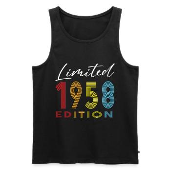 Édition limitée 1958 - Débardeur bio Premium Homme - noir - Devant - AI Model Male 178 light (178cm)
