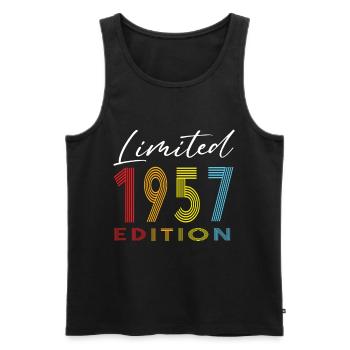 Édition limitée 1957 - Débardeur bio Premium Homme - noir - Devant - AI Model Male 178 light (178cm)