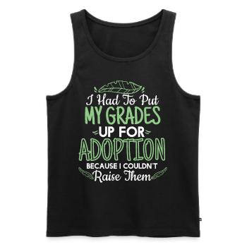 Grades Up For Adoption - Men's Premium Organic Tank Top - black - Front - AI Model Male 178 light (178cm)