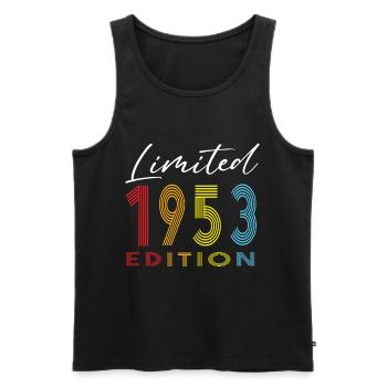 Édition limitée 1953 - Débardeur bio Premium Homme - noir - Devant - AI Model Male 178 light (178cm)