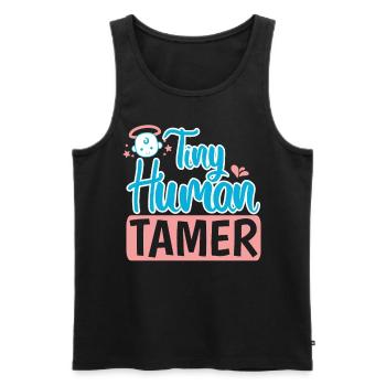 Baby Sitting Tiny Human Tamer - Men's Premium Organic Tank Top - black - Front - Michal (187cm)