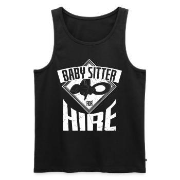 Baby Sitter For Hire Baby Sitting - Men's Premium Organic Tank Top - black - Front - Michal (187cm)