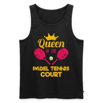 Padel Paddle Tennis Sport Queen Heart I Gift - Men's Premium Organic Tank Top - black - Front - Michal (187cm)