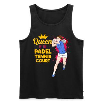 Padel Paddel Tennis Sport Königin Herz I Geschenk - Männer Premium Bio Tank Top - Schwarz - Vorne - Michal (187cm)