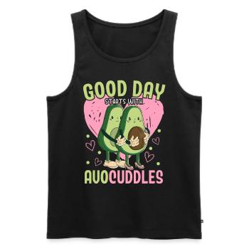 A good day starts with Avocuddles Avocado Guac - Men's Premium Organic Tank Top - black - Front - AI Model Male 178 light (178cm)