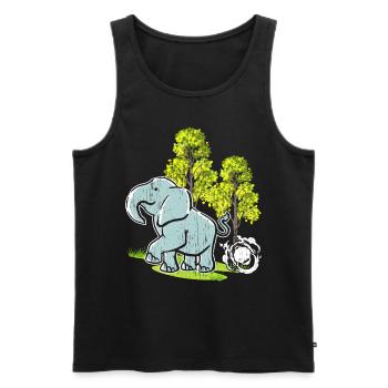 Elephant Lovers Wildlife Animal Safari Zookeeper - Men's Premium Organic Tank Top - black - Front - Michal (187cm)