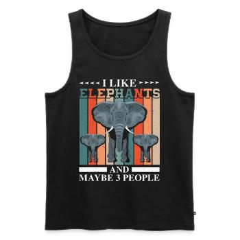 I like elephants and maybe 3 people zookeeper - Men's Premium Organic Tank Top - black - Front - Michal (187cm)