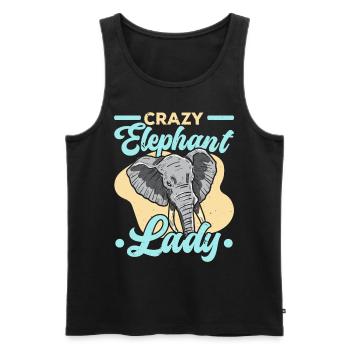 Crazy Elephant Lady Wildlife Safari Zookeeper - Men's Premium Organic Tank Top - black - Front - Michal (187cm)