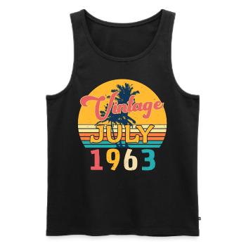 1963 Im Juli Geschenkidee - Männer Premium Bio Tank Top - Schwarz - Vorne - AI Model Male 178 light (178cm)