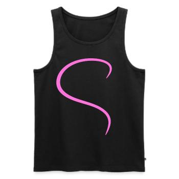 Conception rose demi-cœur - Débardeur bio Premium Homme - noir - Devant - Michal (187cm)