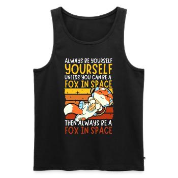 Soyez toujours vous-même - Astronaute Fox dans l’espace - Débardeur bio Premium Homme - noir - Devant - AI Model Male 178 light (178cm)