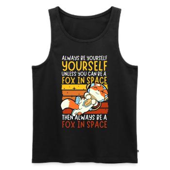 Soyez toujours vous-même - Astronaute Fox dans l’espace - Débardeur bio Premium Homme - noir - Devant - AI Model Male 178 light (178cm)