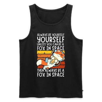 Soyez toujours vous-même - Astronaute Fox dans l’espace - Débardeur bio Premium Homme - noir - Devant - AI Model Male 178 light (178cm)