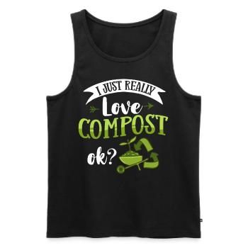 Composting Compost Worm Waste - Men's Premium Organic Tank Top - black - Front - AI Model Male 178 light (178cm)
