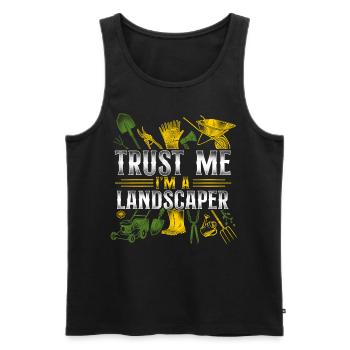 Landscaper Landscaping Landscape - Men's Premium Organic Tank Top - black - Front - AI Model Male 178 light (178cm)