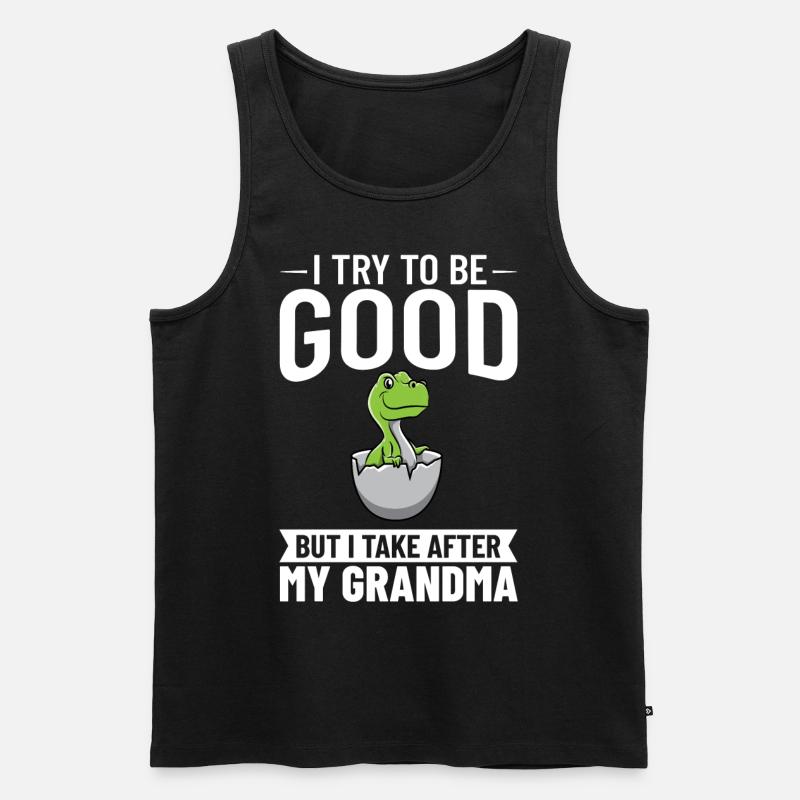 Dinosaurier Oma Saurus Omasaurus Großmutter - Männer Premium Bio Tank Top - Schwarz