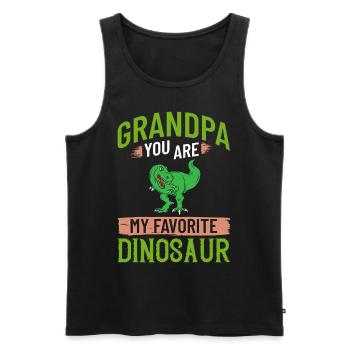 Grand-père dinosaure Grand-père Saurus Opasaurus - Débardeur bio Premium Homme - noir - Devant - Michal (187cm)