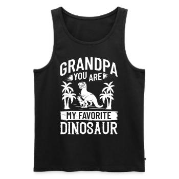 Grand-père dinosaure Grand-père Saurus Opasaurus - Débardeur bio Premium Homme - noir - Devant - Michal (187cm)