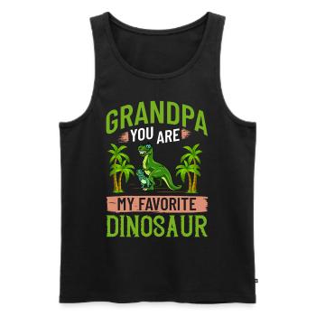 Grand-père dinosaure Grand-père Saurus Opasaurus - Débardeur bio Premium Homme - noir - Devant - Michal (187cm)
