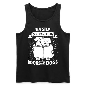 Buch Hund Lesender Bücherwurm Bibliothekar Leser - Männer Premium Bio Tank Top - Schwarz - Vorne - AI Model Male 178 light (178cm)