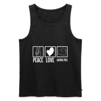 Peace love guinea pigs - Männer Premium Bio Tank Top - Schwarz - Vorne - Michal (187cm)