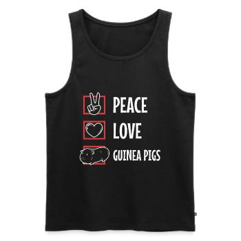 Peace love guinea pigs - Männer Premium Bio Tank Top - Schwarz - Vorne - Michal (187cm)