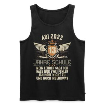 Abitur Gymnasium Damen und Herren Abi 2022 - Männer Premium Bio Tank Top - Schwarz - Vorne - Michal (187cm)