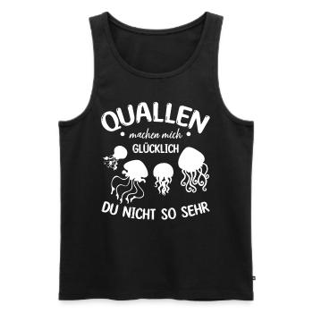 Quallen machen mich glücklich du nicht so sehr I - Männer Premium Bio Tank Top - Schwarz - Vorne - Michal (187cm)