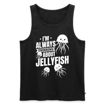 Jellyfish Lover I always think of jellyfish - Men's Premium Organic Tank Top - black - Front - AI Model Male 178 light (178cm)