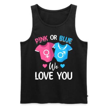 Rosa oder Blau We Love You Baby Boy Girl - Männer Premium Bio Tank Top - Schwarz - Vorne - AI Model Male 178 light (178cm)