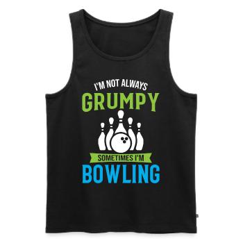Je ne suis pas toujours grincheux Parfois je joue au bowling - Spor - Débardeur bio Premium Homme - noir - Devant - Michal (187cm)