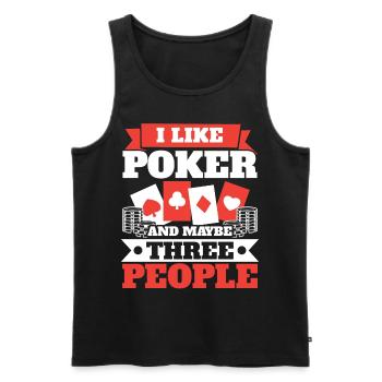 J’aime le poker et peut-être le casino à trois personnes - Débardeur bio Premium Homme - noir - Devant - AI Model Male 178 light (178cm)