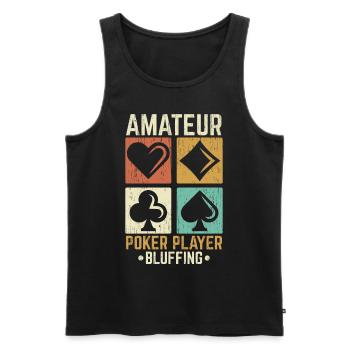Les joueurs de poker amateurs bluffent dans les jeux de casino - Débardeur bio Premium Homme - noir - Devant - AI Model Male 178 light (178cm)