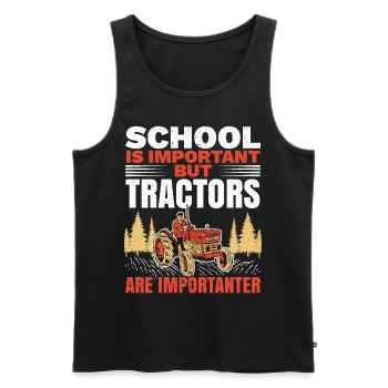 Schule ist wichtig, aber Traktoren sind noch wicht - Männer Premium Bio Tank Top - Schwarz - Vorne - AI Model Male 178 light (178cm)