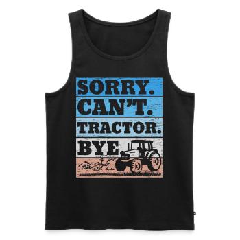 Désolé, je ne peux pas tracteur bye farmer - Débardeur bio Premium Homme - noir - Devant - Michal (187cm)