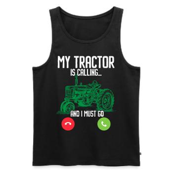 My tractor is calling and I have to go farming - Men's Premium Organic Tank Top - black - Front - AI Model Male 178 light (178cm)