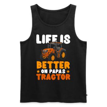 La vie est meilleure à la ferme de tracteurs de papa L - Débardeur bio Premium Homme - noir - Devant - Michal (187cm)