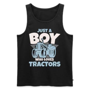 Juste un garçon qui aime les tracteurs fermier Landwi - Débardeur bio Premium Homme - noir - Devant - Michal (187cm)