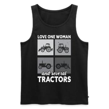 Love a woman and several tractors Farm La - Men's Premium Organic Tank Top - black - Front - AI Model Male 178 light (178cm)