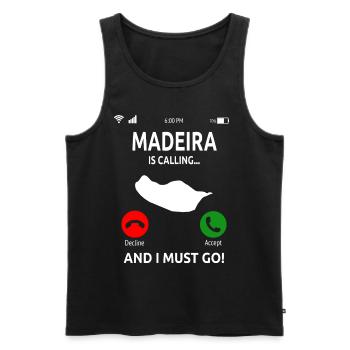 Madeira Holiday Island Portugal Gift - Men's Premium Organic Tank Top - black - Front - AI Model Male 178 light (178cm)