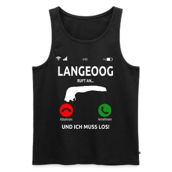 Langeoog Nordsee Ostfriesische Insel Geschenk - Männer Premium Bio Tank Top - Schwarz - Vorne - Michal (187cm)