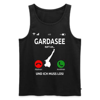 Gardasee Lago Di Garda Italien See Urlaub Geschenk - Männer Premium Bio Tank Top - Schwarz - Vorne - AI Model Male 178 light (178cm)
