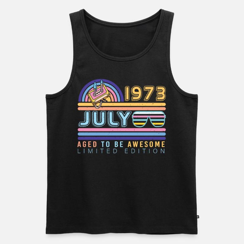 1973 Juli Retro - Männer Premium Bio Tank Top - Schwarz